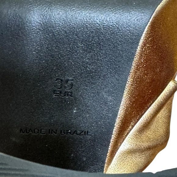 ASOS DESIGN Note knotted platform heeled sandals in gold Woman’s SZ. 4.5 - Picture 16 of 16